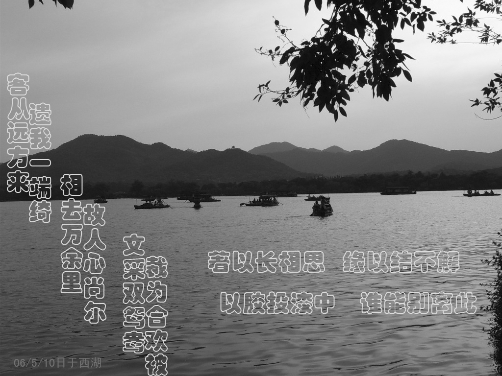 偶拍西湖的三潭印月然后做图
